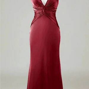 Elegant Burgundy Evening Gown